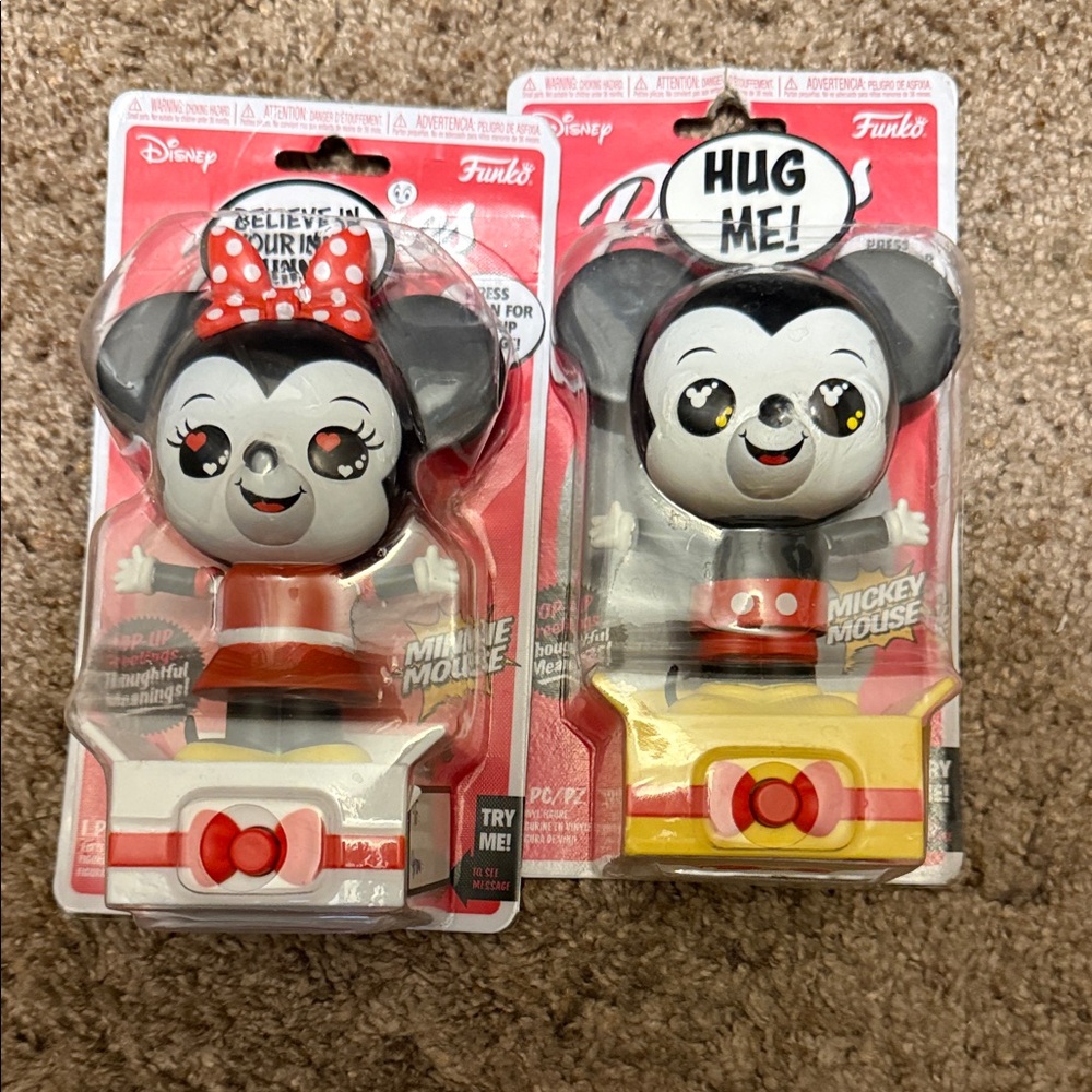 Funko Disney Minnie and Mickey Mouse Figures - Red, Black, White